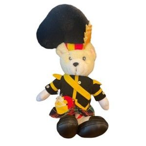 Vtg Scotland Bears Of The World Toy Network Scottish Piper Bear 19” Plush